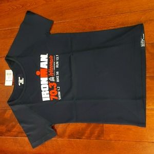 NWT Ironman Wisconsin 70.3 2021 dri-tech Short Sleeve Tee Shirt Sz S Navy Blue